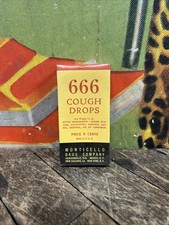 VINTAGE C. 1930 666 COUGH DROPS BOX SEALED SIGN MEDICINE PHARMACY DEVIL SATAN picture