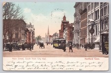 Vintage 1906 Hartford Connecticut Main Street City Hall Postcard picture