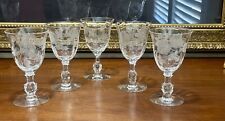 Heisey Rose Crystal Water Glasses 5 Pieces picture