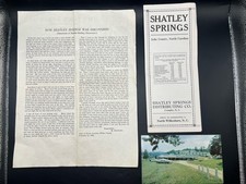 SHATLEY SPRINGS NC Advertising Ephemera 3 pc Lot 1920’s Promotional Brochure PC picture
