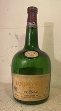 Vintage Courvoisier Luxe 3 Star Cognac Bottle Glass Collectable Barware Decor picture