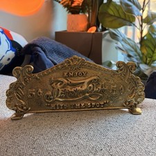 Vintage Antique Brass Pepsi Cola 5 Cent Fountain Service Cash Register Plaque picture