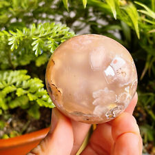 TOP 232G Natural Cherry blossom agate Sphere Ball  Quartz Crystal Healing A566 picture