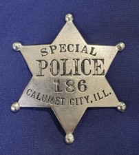 Antique Calumet City Illinois Special Police Star Badge picture