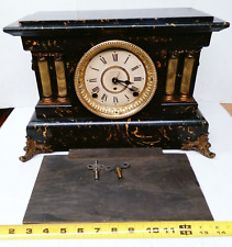 Antique Seth Thomas Adamantine Mantle Mantle Clock Lions Heads, Working Great picture
