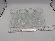 Hewory Ribbed Glass Tealight Candle Holders, Set of 8 (Small and Large) picture