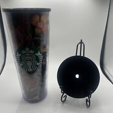 RARE Starbucks Ban.do Midnight Floral Tumbler/Lid *Ext Crack, No Int Crack* picture