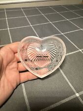 Lalique France Crystal HEART SHAPED RING JEWELRY TRINKET VANITY DISH TRAY picture