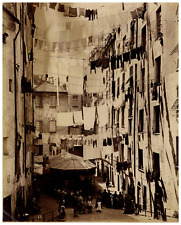 Italy, Genoa, Truogoli di S. Brigida Vintage print, albumin print 27.5 picture
