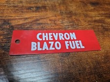 VINTAGE CHEVRON BLAZO FUEL  PLASTIC SERVICE STATION PUMP TAG PRE-OWNED  picture