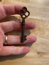 Victorian Master Door Iron Skeleton Key Man Cave Collector Patina SOLID METAL picture