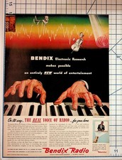 Vintage 1940s Bendix Radio Ad Postwar Entertainment Electronics Ephemera picture