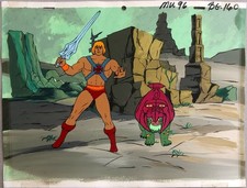He-Man & Battle Cat - Original Animation Cell & Original Painted Background picture