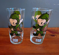Pepsi Elmer Fudd Warner Bros. Collector Series Clear Glasses Lot of 2 (1973) picture