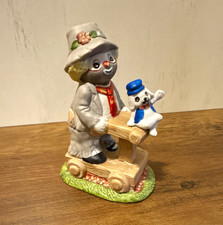 Vintage 1990 Trippie's Inc. Hobo Clown & Dog on Hand Car Figurine picture