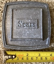 Vintage Sears Square Metal Cyclone Fence Emblem Logo Plate Old Advertising Sign picture