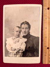Hill City Studio Lynchburg, Va Cabinet Card Janie Mahood Hardy with son 1896 picture