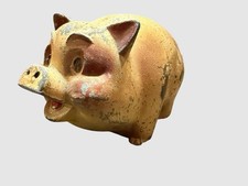 Vintage Home Federal Savings Loan Tulsa OK Cast Metal Pig Bank Advertising 1950s picture