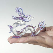 Color Crystal Dragon Figurine Collectible Hand Blown Glass Animal Ornament Gift picture