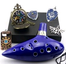 Deluxe 6piece Set Legend of Zelda Ocarina of Time 12 Hole Ceramic Instrument picture