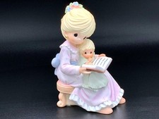 Precious Moments Mother Reading to Child Figurine Pastel Porcelain Collectible picture
