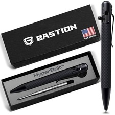 BASTION Carbon Fiber Black Bolt Action Ink Pen | EDC Pocket Mens Gift Luxury picture