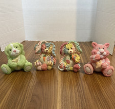 K’s Collection Resin Figures Set of 4 Two Rabbits One Dog One Bear 4