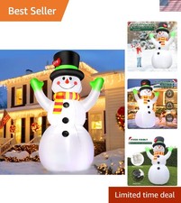Giant 7FT Inflatable Snowman - Durable Outdoor Christmas Decoration with Lights picture