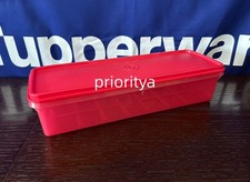Tupperware Thin Stor Vegetable Crisper Celery Keeper Container Cherry Red New picture
