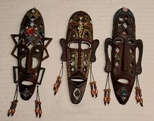 African Wall Mask Sculpture Resin, with Mirror and Handmade Paint picture
