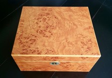 Don Salvatore Vintage Birdseye Maple and Burl Humidor w/Key &  Gauge picture