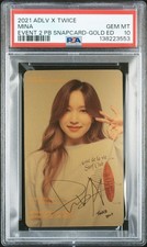 MINA TWICE X ADLV BONUS GOLD EDITION SNAPCARD GEM MINT PSA  10 picture