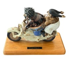 Vintage 80s Rodo Padilla Sculpture Motorcycle Collectible Mexican Folk Art Decor picture