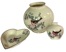 Lenox Serenade 3 Piece Set Globe Vase, Mini Globe Vase, Trinket Dish picture
