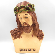 Jesus Christ Crown of Thorns Divino Rostro Resin Composite Religious Bust picture