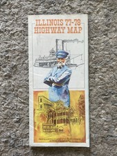 Vintage 1977–1978 Illinois Highway Map Folded Paper Road Map IDOT picture
