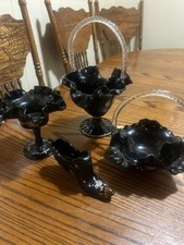 Fenton Rose Design Hand painted With Signatures. Perfect  Four Piece Collection picture