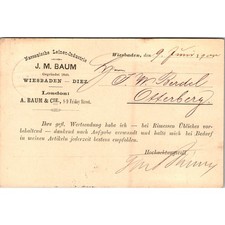 J.M. Baum Wiesbaden - Diez Otterberg 1900 German Reich Postcard P5-12 picture