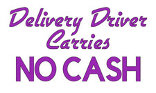 Vinyl Car Decal - Delivery Driver Carries NO CASH safety money door dash food picture