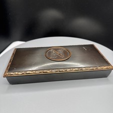 Vintage L. E. Mason Bronze, Cigarette Box Monogram “N” Cork Lined 8” X 4” picture