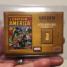 Upper Deck 2020 Marvel Ages Golden Metal Relics GMR-1 Captain America Insert /10 picture