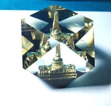 Washington D.C. DC Lucite Faceted Illusion Souvenir Paperweight Capitol Monument picture