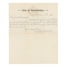1866 Letter by Gen. Edward W. Hinks, Contributing Funds toward G.A.R. Post 95 picture