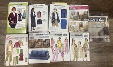 Lot of 9 Vintage Sewing Patterns & Craft Booklet – Mixed Cut and Uncut picture