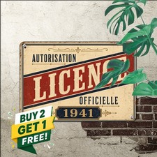 Classic French Automobile License Plate Garage Man Cave Vintage Metal Sign picture