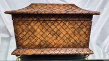 Vintage Carved Wood Storage Box 12