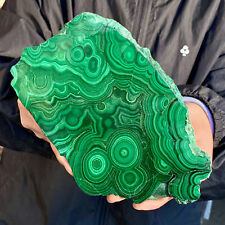 2.1LB Natural Green Malachite Crystal Flaky Pattern Ore Specimen Quartz Healing picture