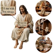 Sitting Jesus Christ Statue Religious Resin Jesus Figurine I am with you always picture