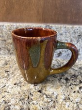 Dryden Pottery Brown Green Earth-Tones Coffee Mug Cup picture