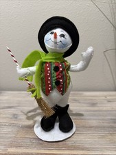 Annalee 9in Jolly Lolli Snowman with Broom Item #550115 - 2015 picture
